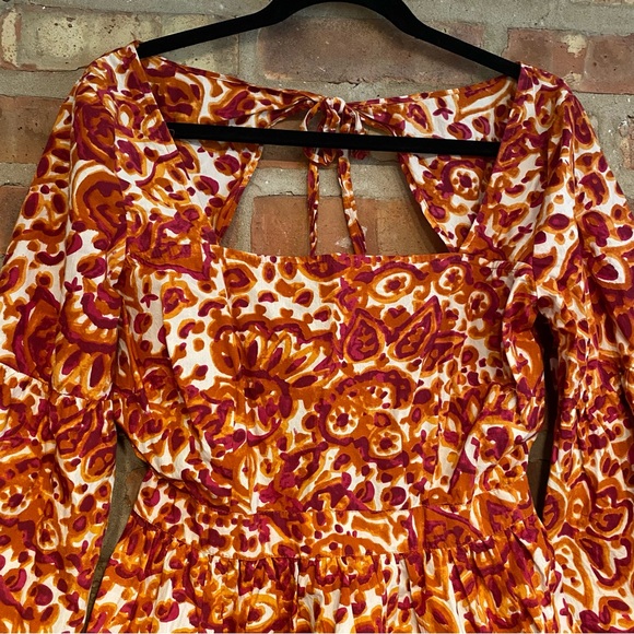 Anthropologie Love the Label floral tie open back shirt top size medium women’s - Picture 7 of 14